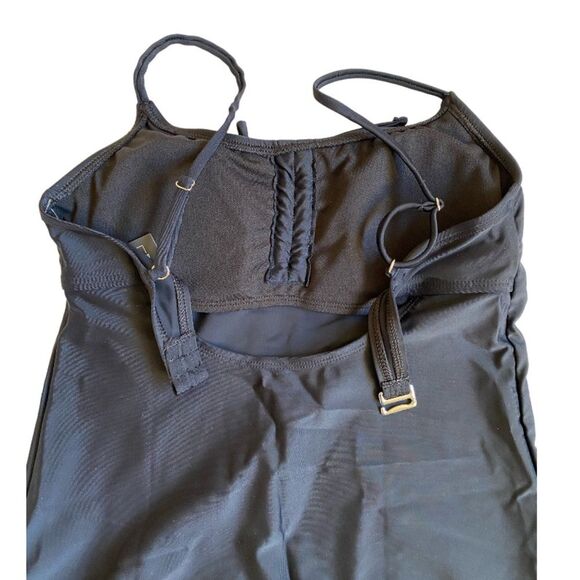 NWT Salt + Cove Tie Front Tankini Top Women's Sz XS Black Swim Top Beach Summer - Picture 7 of 11